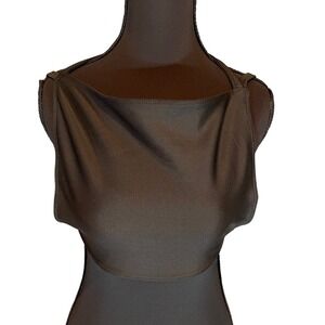 Satori Revolution Aziza Black Swim Top M Sustainable Luxury High-End Minimalist